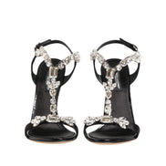 Dolce & Gabbana Black Keira Crystal Heel Sandals