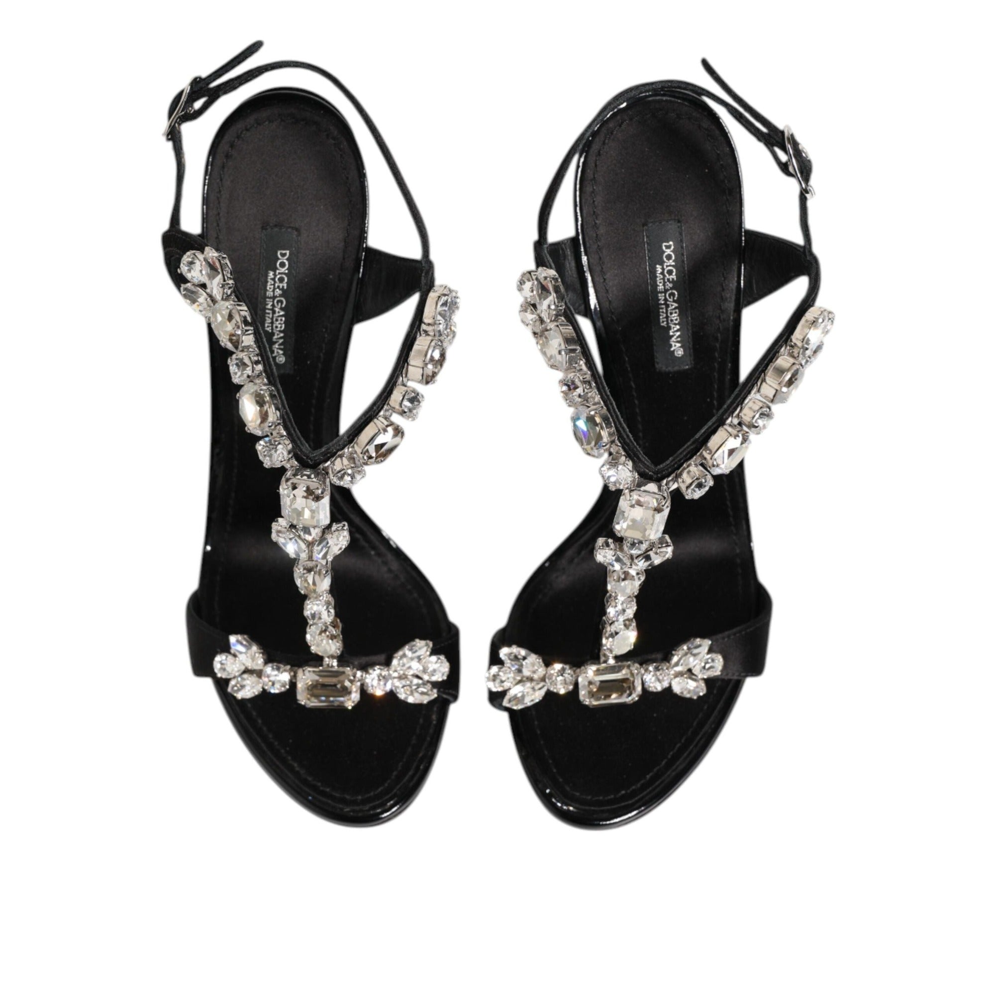 Dolce & Gabbana Black Keira Crystal Heel Sandals