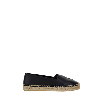 Saint Laurent Black Leather Espadrilles
