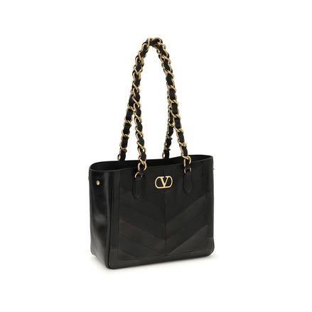 Valentino Garavani Black Leather Shoulder Bag