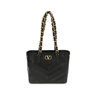 Valentino Garavani Black Leather Shoulder Bag