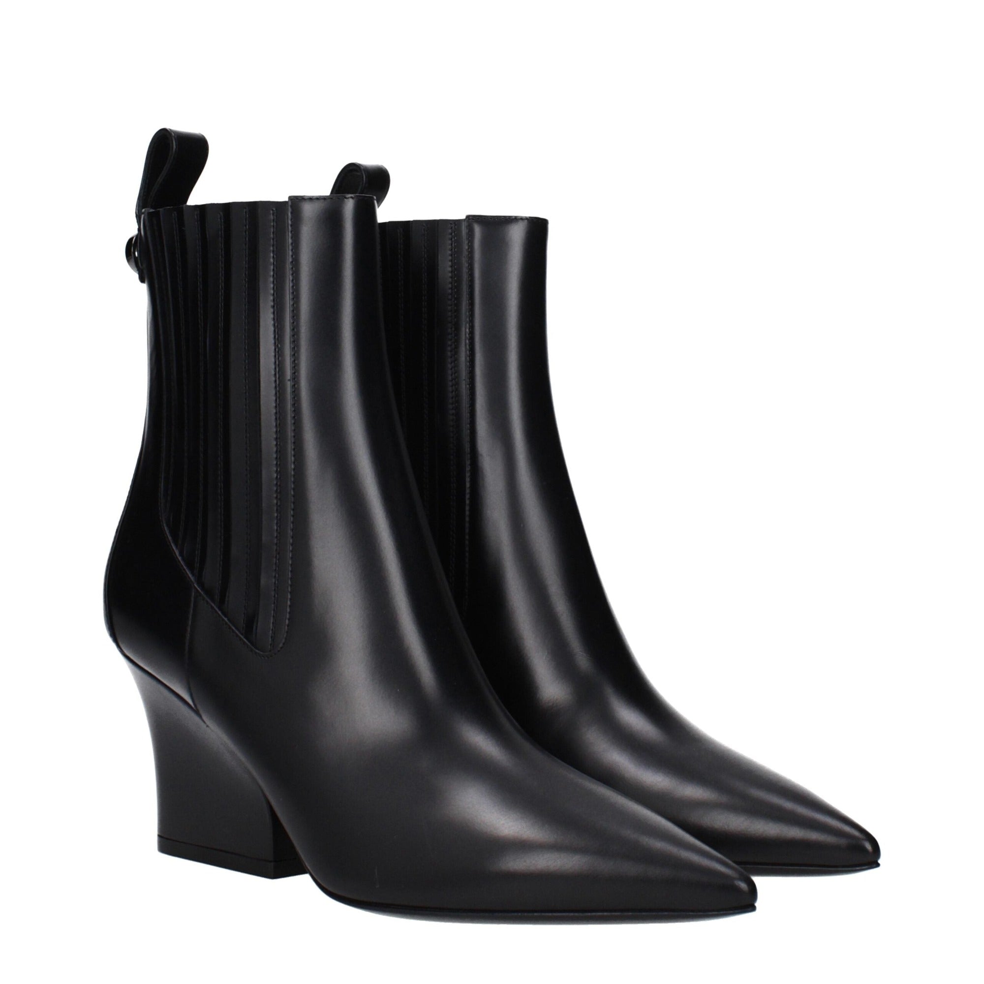 Bottines Valentino Garavani en cuir noir
