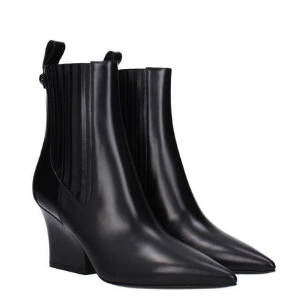 Bottines Valentino Garavani en cuir noir