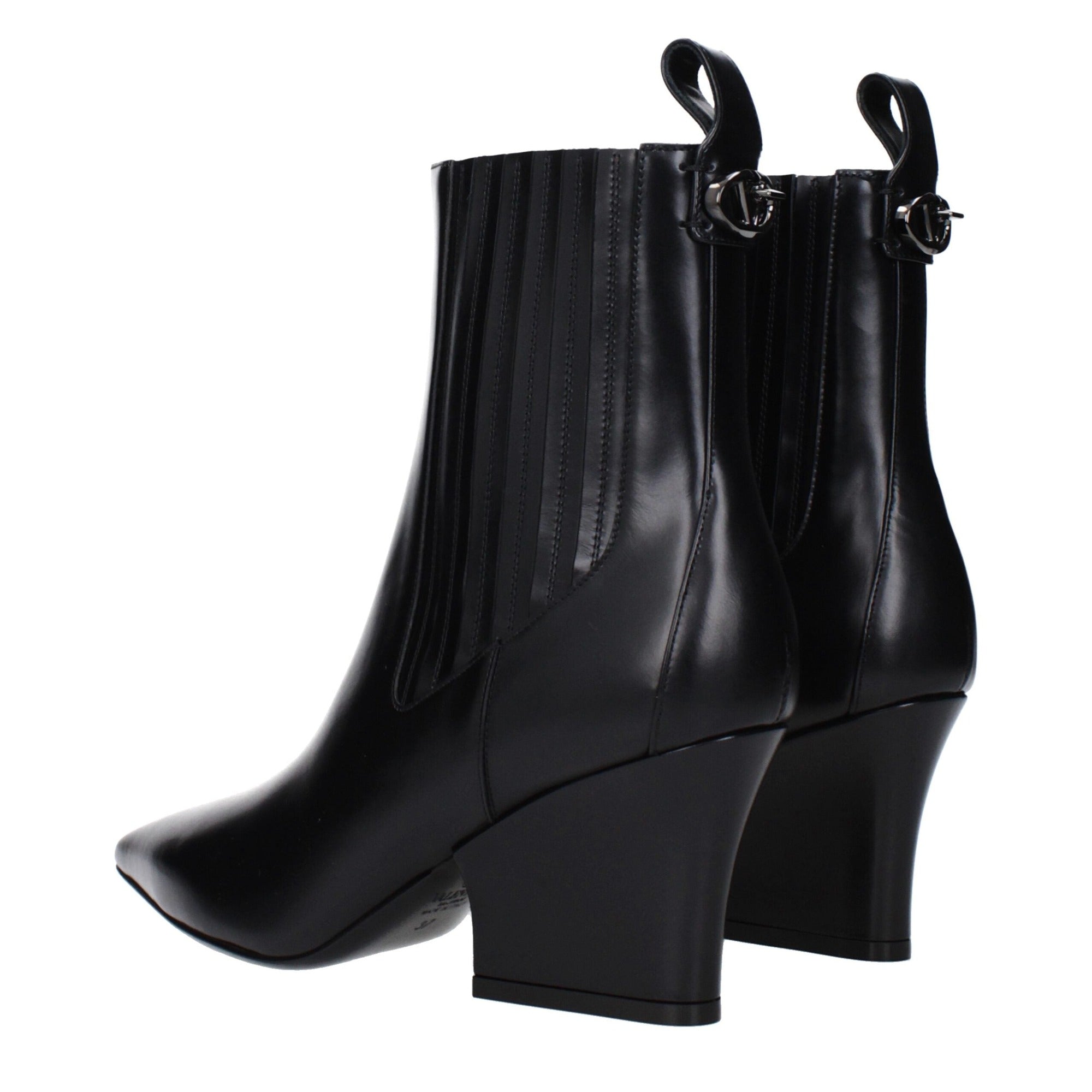 Bottines Valentino Garavani en cuir noir