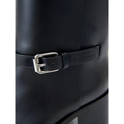 Burberry Black Leather Ankle Boots