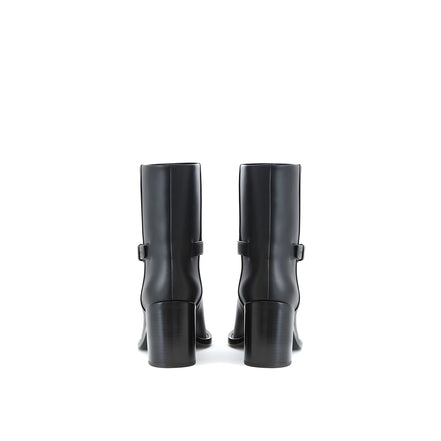 Burberry Black Leather Ankle Boots