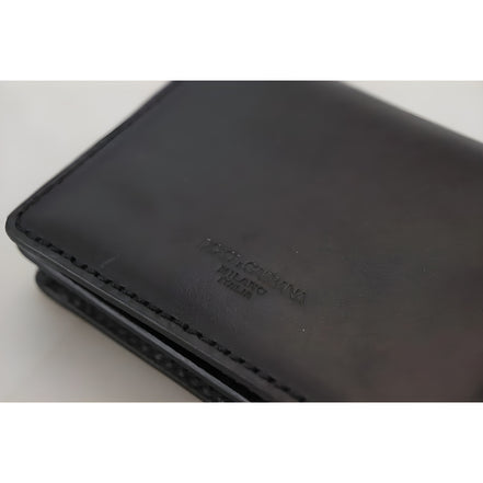 Portefeuille à bandoulière Dolce & Gabbana en cuir noir pour femme