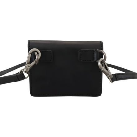 Portefeuille à bandoulière Dolce & Gabbana en cuir noir pour femme