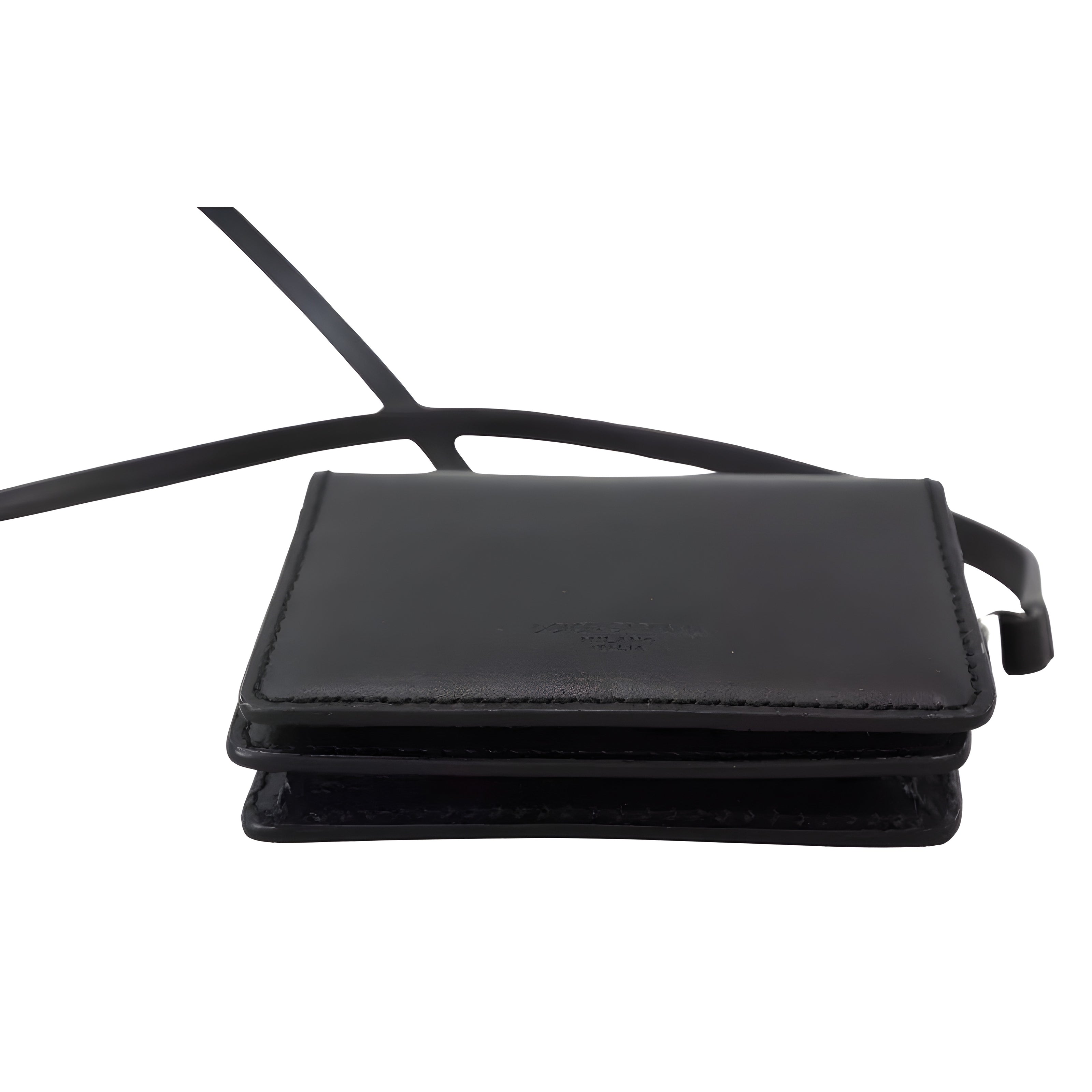 Portefeuille à bandoulière Dolce & Gabbana en cuir noir pour femme