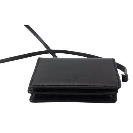 Portefeuille à bandoulière Dolce & Gabbana en cuir noir pour femme