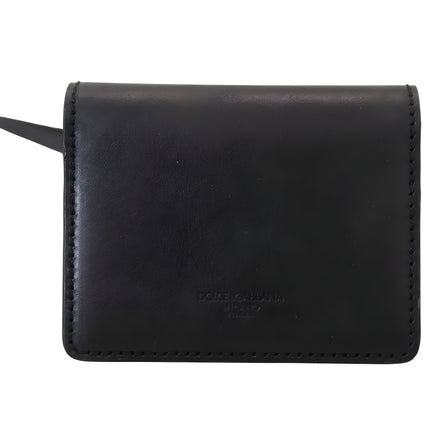 Portefeuille à bandoulière Dolce & Gabbana en cuir noir pour femme