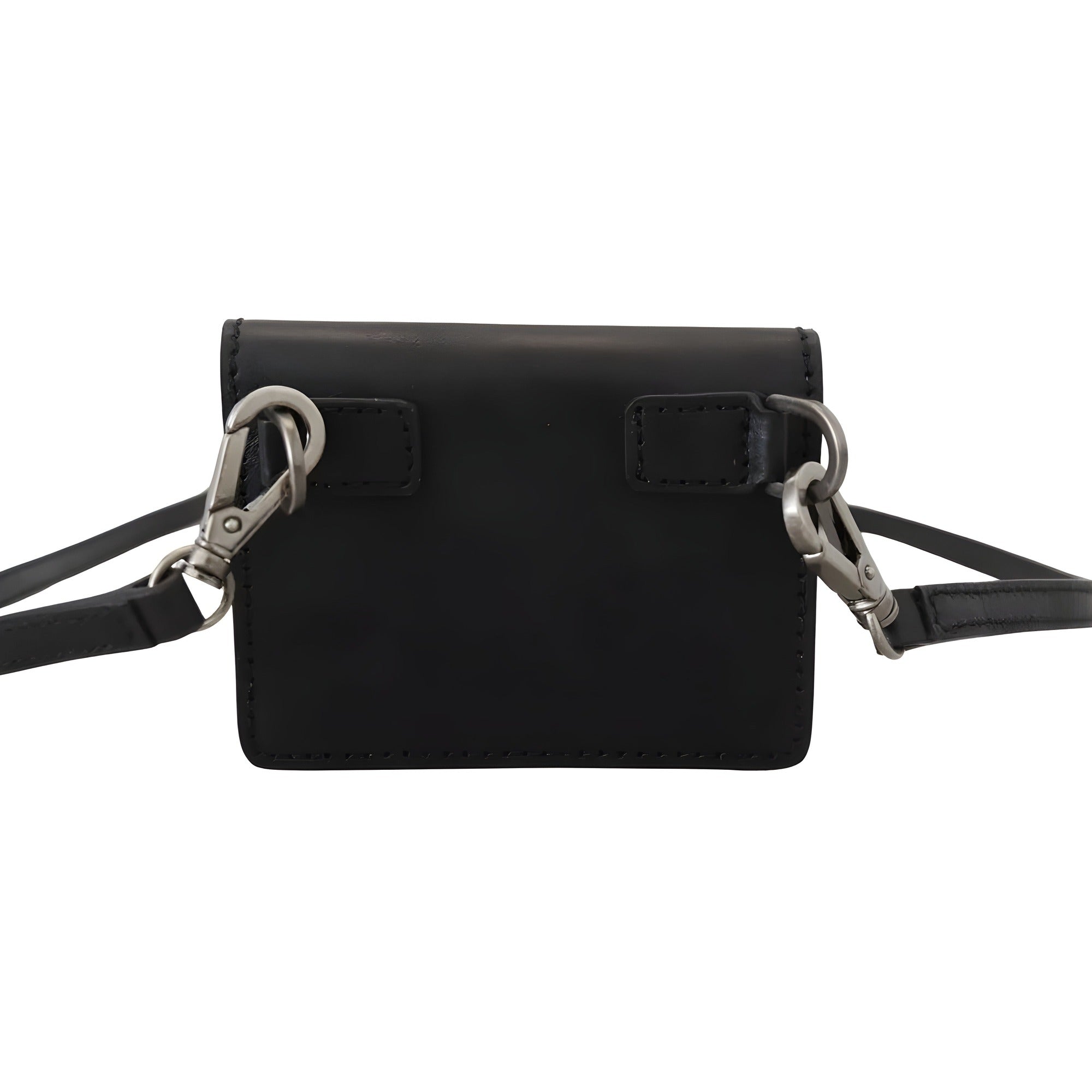 Dolce & Gabbana Black Leather Bifold Shoulder Sling Wallet