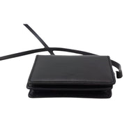 Dolce & Gabbana Black Leather Bifold Shoulder Sling Wallet