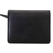 Dolce & Gabbana Black Leather Bifold Shoulder Sling Wallet