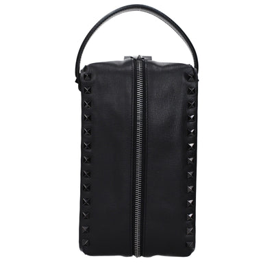 Pochette en cuir noir Valentino Garavani