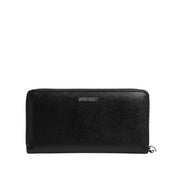 Portefeuille Continental Homme Dolce & Gabbana en Cuir Noir à Fermeture Éclair #DGFAMILY