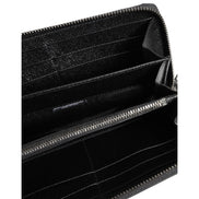 Portefeuille Continental Homme Dolce & Gabbana en Cuir Noir à Fermeture Éclair #DGFAMILY