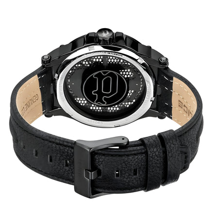 Montre Habillée Police en Cuir Noir