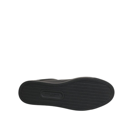 Dolce & Gabbana Black Leather Heart Embellished Sneakers