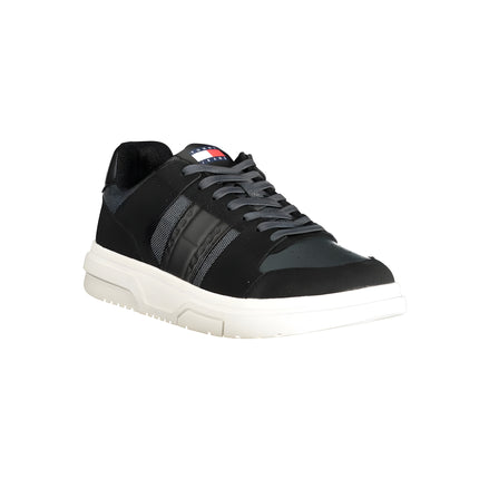 Tommy Hilfiger Black Leather Sneakers