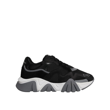 Chaussures Versace Squalo basses en cuir noir et néoprène