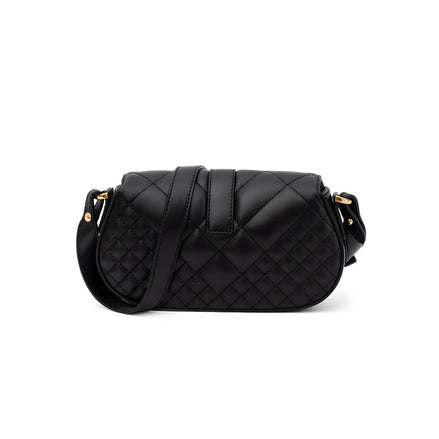 Sac bandoulière matelassé en cuir noir Versace
