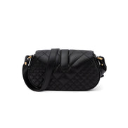 Sac bandoulière matelassé en cuir noir Versace