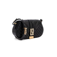 Sac bandoulière matelassé en cuir noir Versace