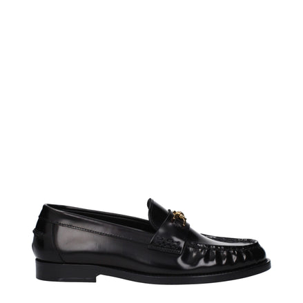 Mocassins à enfiler en cuir noir Versace