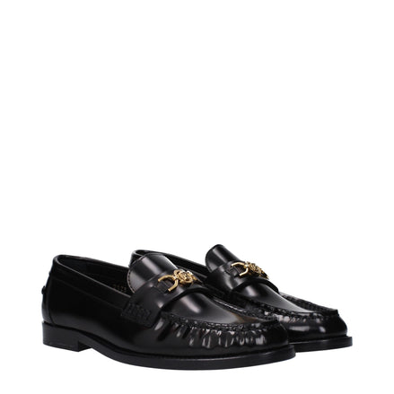 Mocassins à enfiler en cuir noir Versace
