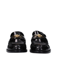 Mocassins à enfiler en cuir noir Versace