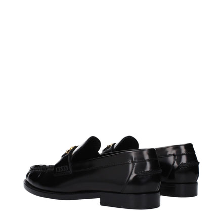 Mocassins à enfiler en cuir noir Versace