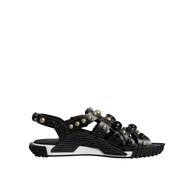 Dolce & Gabbana Sandales à clous en cuir noir