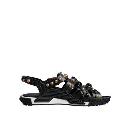 Dolce & Gabbana Sandales à clous en cuir noir