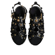 Dolce & Gabbana Sandales à clous en cuir noir