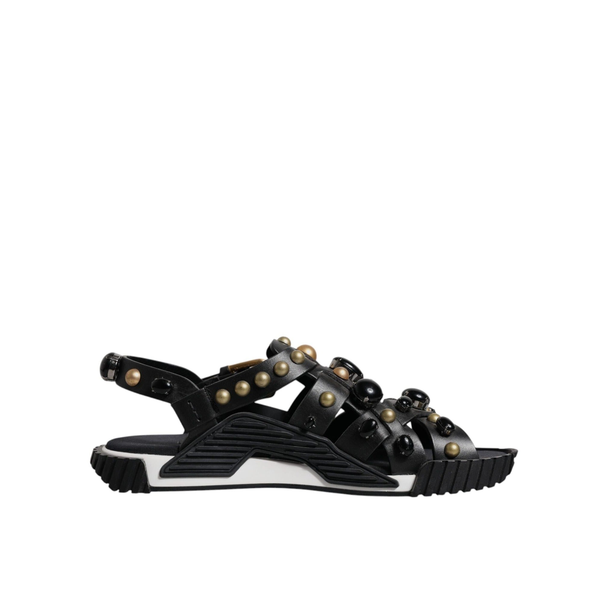 Dolce & Gabbana Sandales à clous en cuir noir