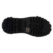 Dolce & Gabbana Black Leather Trekking Derby Shoes
