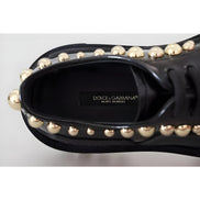 Dolce & Gabbana Black Leather Trekking Derby Shoes