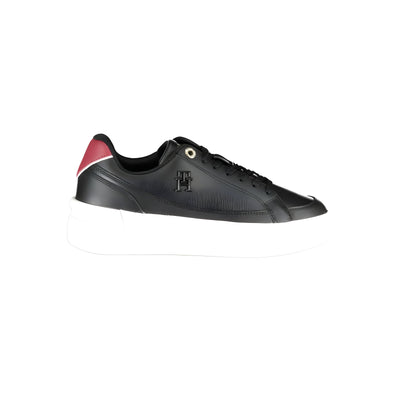 Tommy Hilfiger Black Leather Sneakers