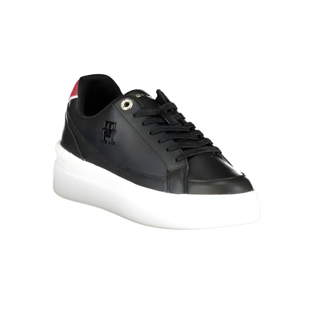 Tommy Hilfiger Black Leather Sneakers