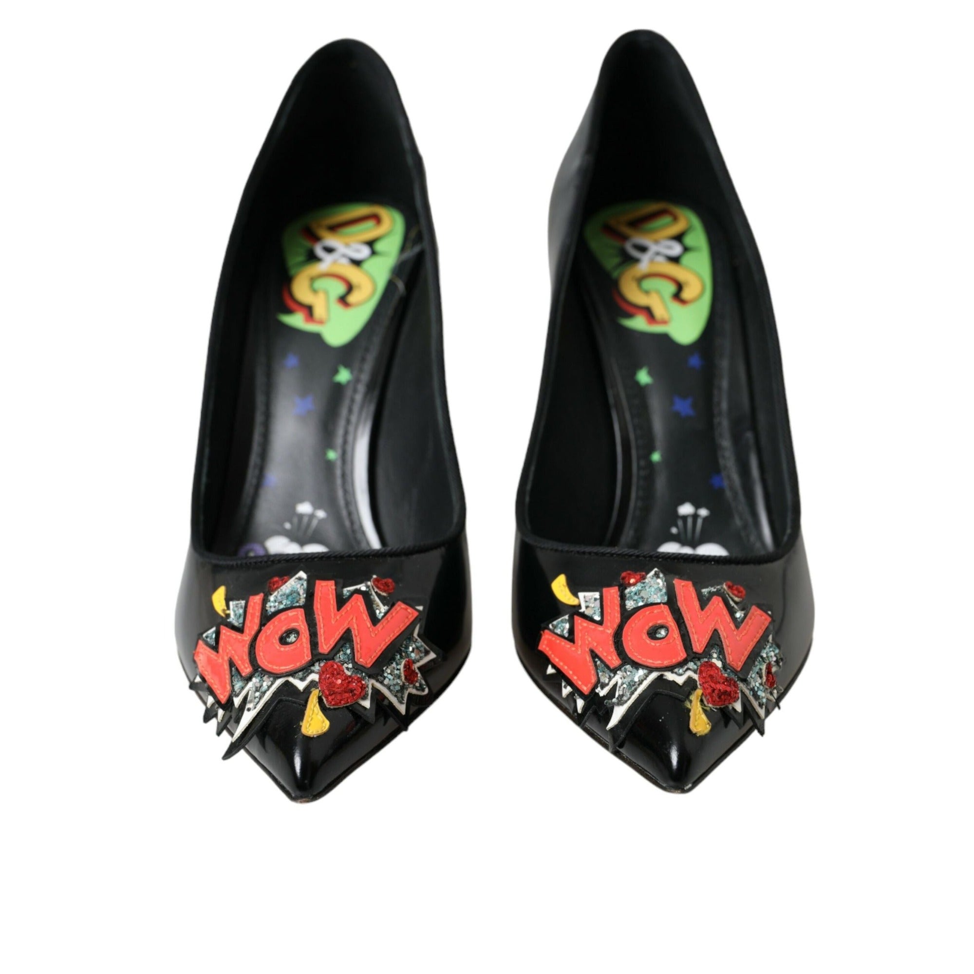 Escarpins Dolce & Gabbana en cuir noir à patchs WOW
