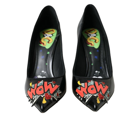 Escarpins Dolce & Gabbana en cuir noir à patchs WOW