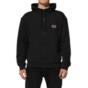 Sweat à capuche zippé noir Dolce & Gabbana avec logo