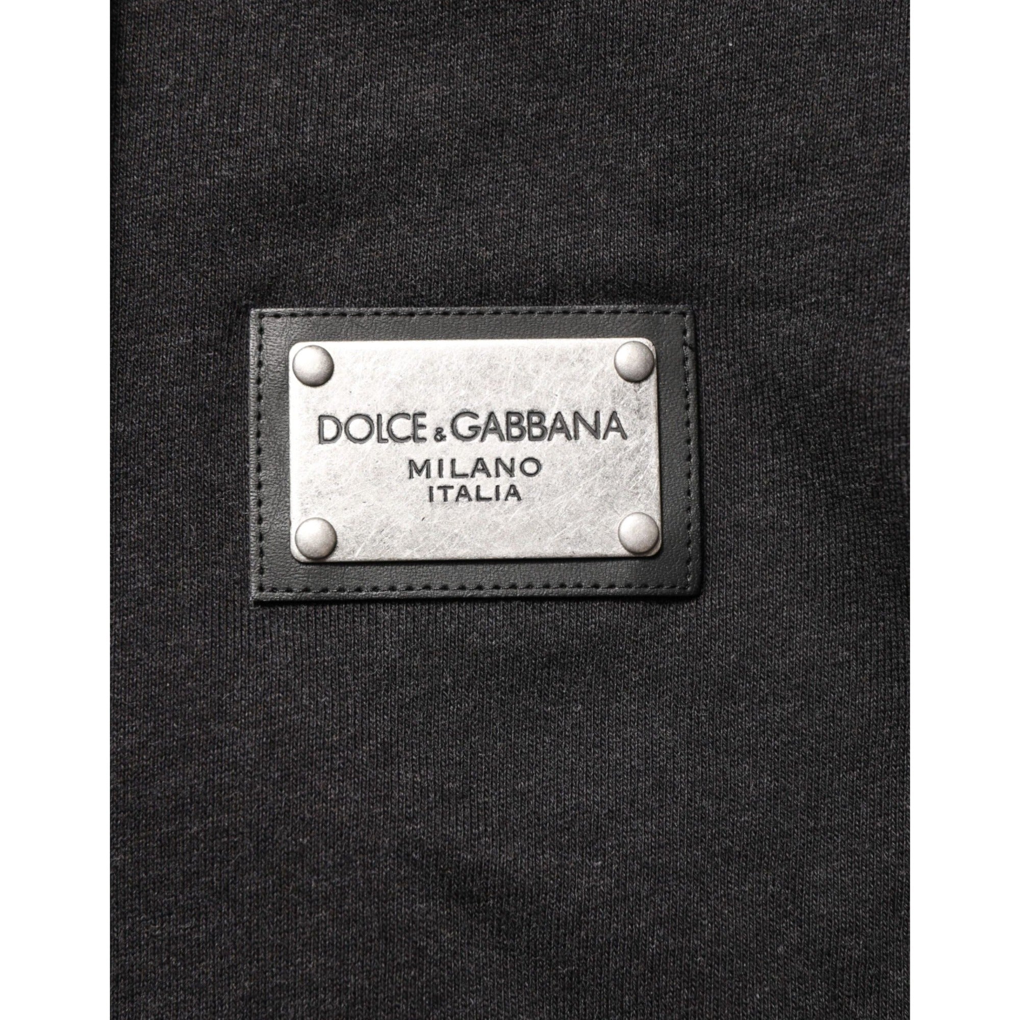 Sweat à capuche zippé noir Dolce & Gabbana avec logo