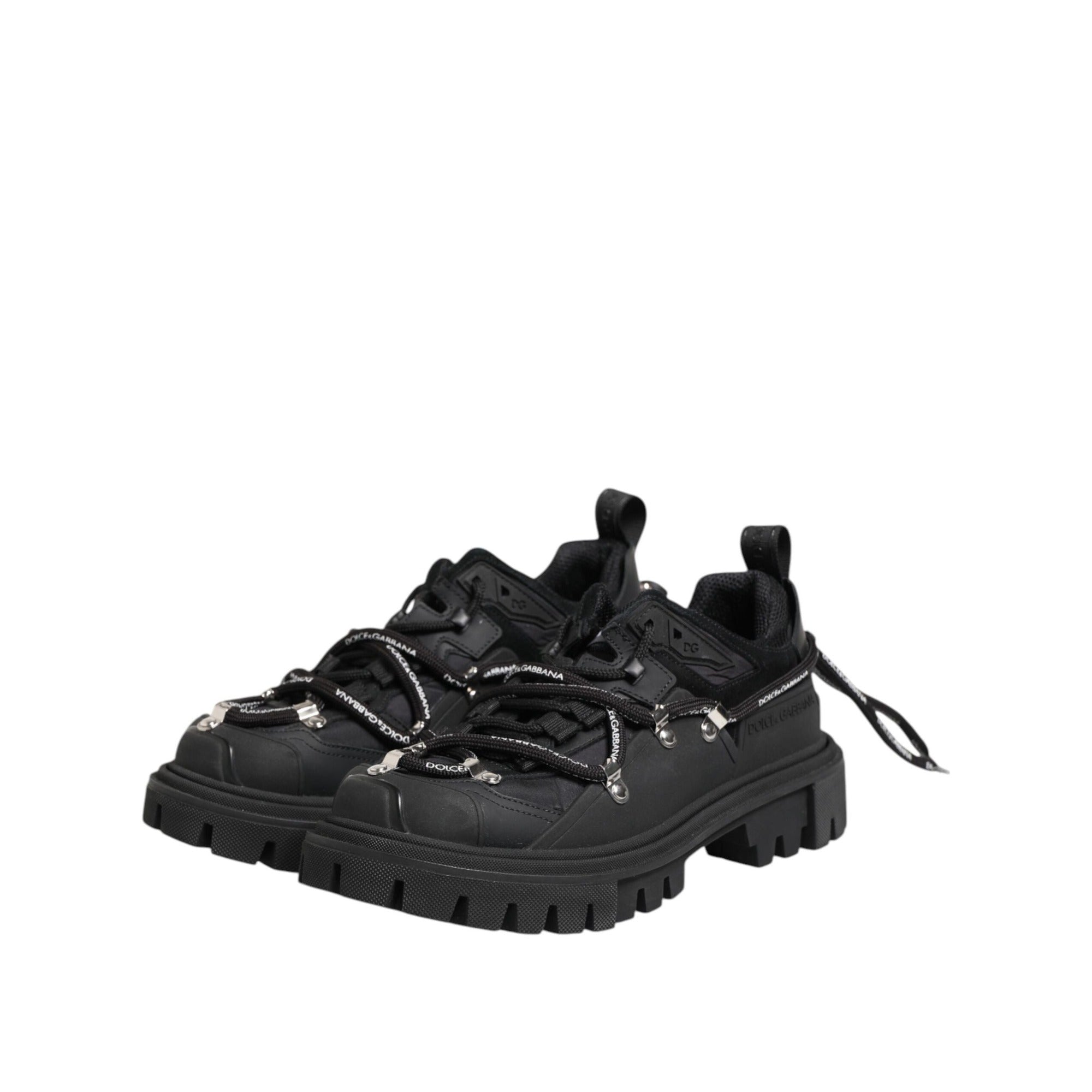 Chaussures de trekking basses à lacets noires Dolce & Gabbana