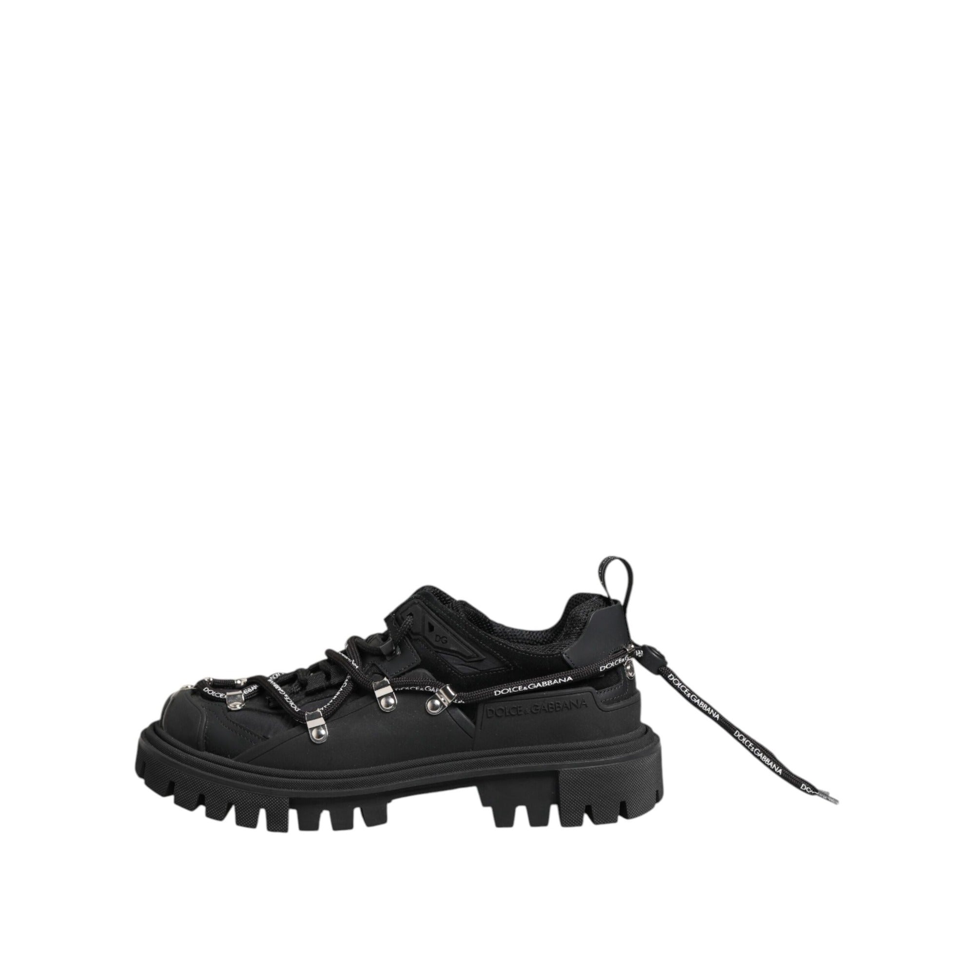 Chaussures de trekking basses à lacets noires Dolce & Gabbana