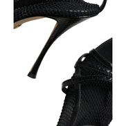 Dolce & Gabbana Black Mesh Stiletto Heel Sandals