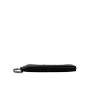 Dolce & Gabbana Pochette Zippée en Nylon Noir avec Logo et Porte-Clés