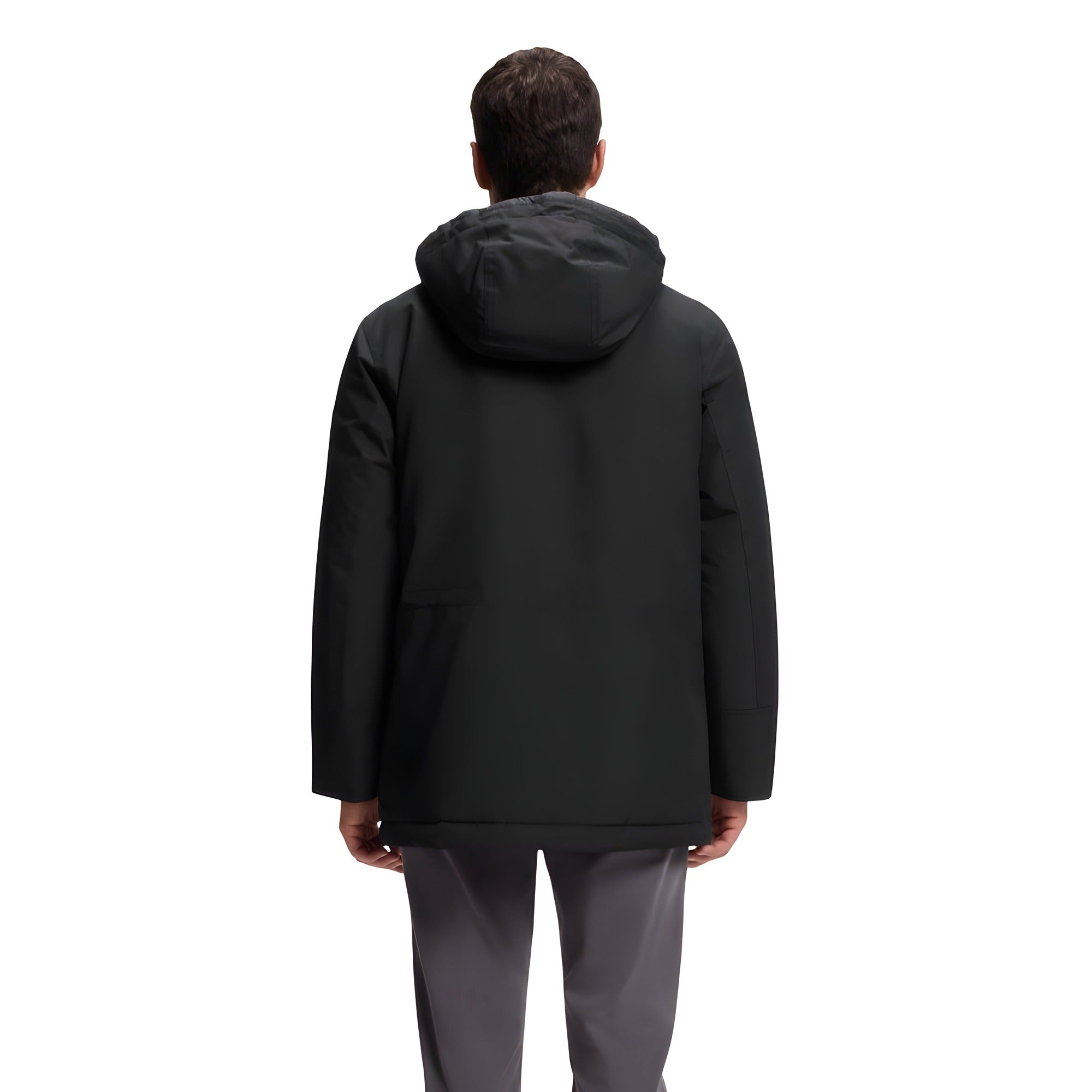 Veste longue Hugo Boss noire en polyester