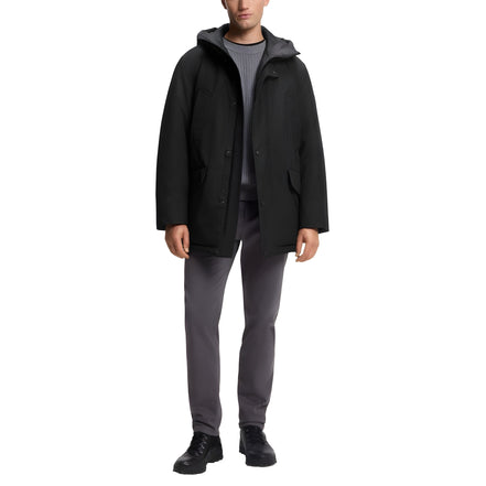 Veste longue Hugo Boss noire en polyester